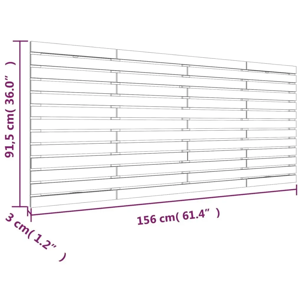 Wall Headboard 156 cm Solid Wood Pine 824688