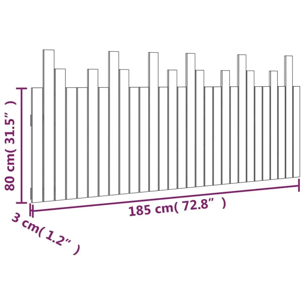 Wall Headboard 185 cm Solid Wood Pine 824813