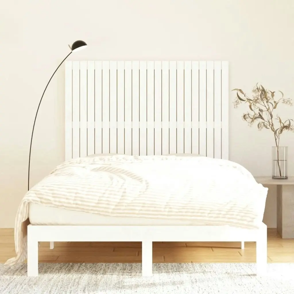 Wall Headboard White 140x3x110 cm Solid Wood Pine 824969