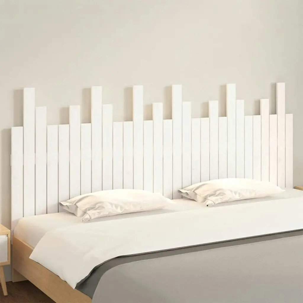 Wall Headboard White 185x3x80 cm Solid Wood Pine 824814