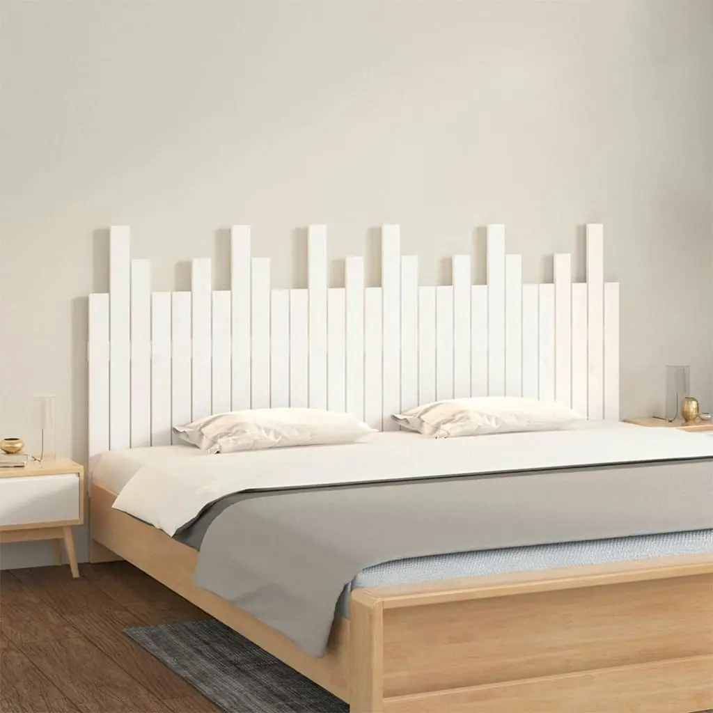 Wall Headboard White 185x3x80 cm Solid Wood Pine 824814