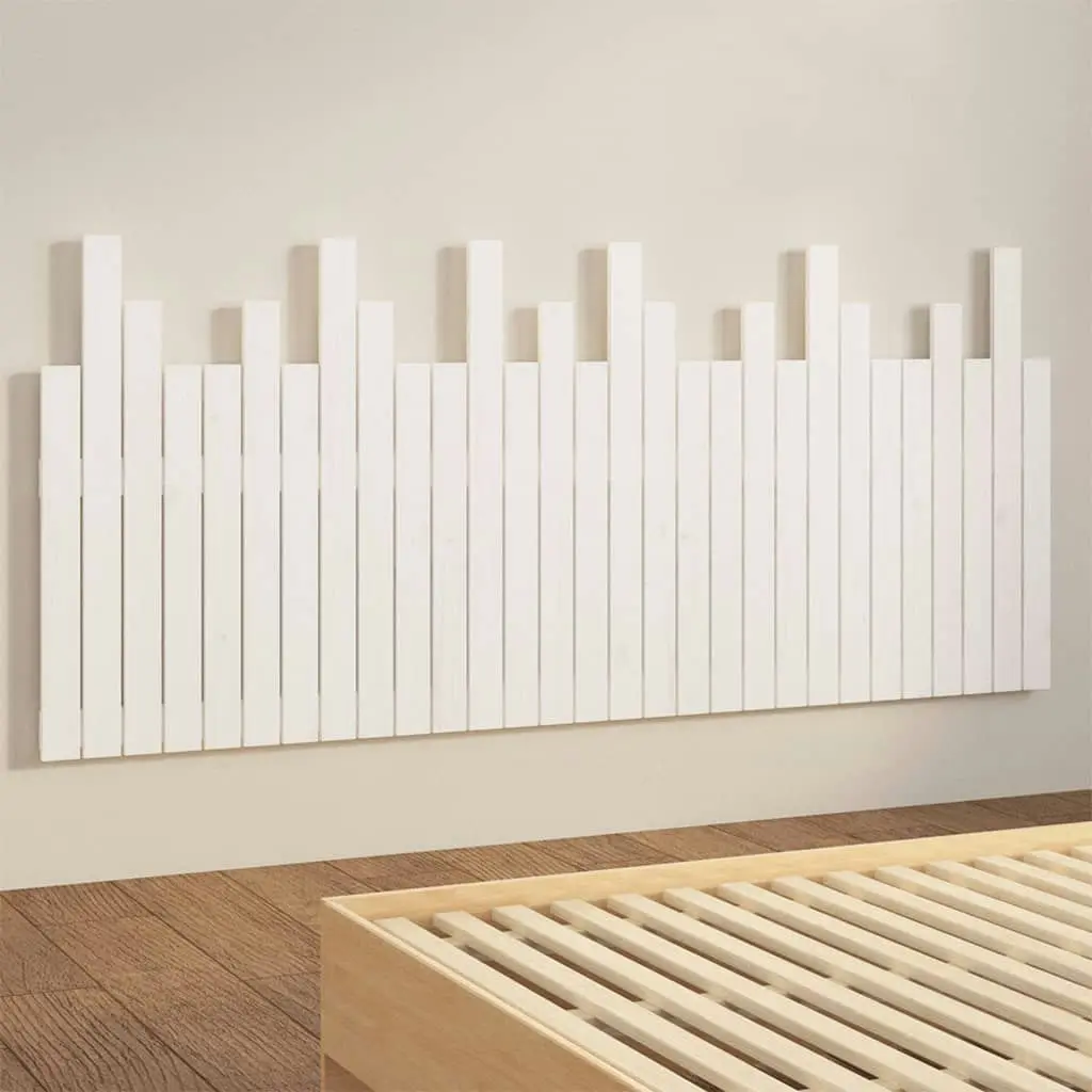 Wall Headboard White 185x3x80 cm Solid Wood Pine 824814