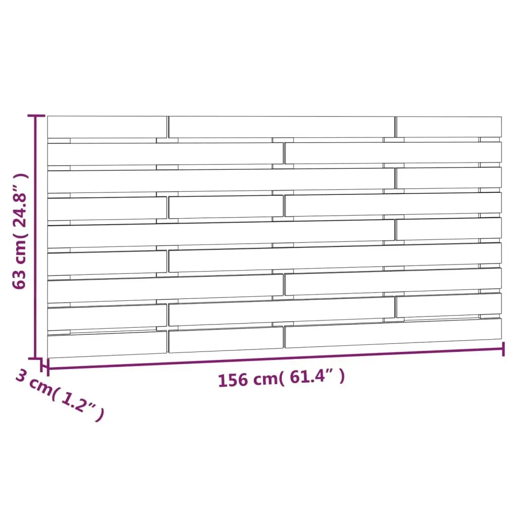 Wall Headboard Black 156x3x63 cm Solid Wood Pine 824742