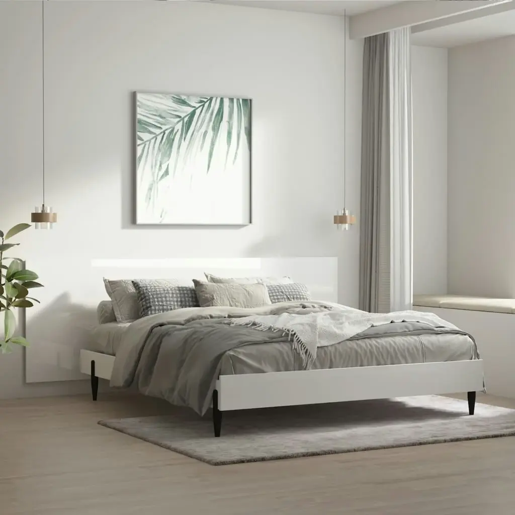 Wall Headboard High Gloss White 240x1.5x80 cm Engineered Wood 811058