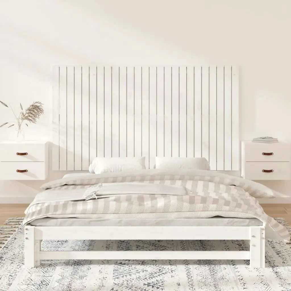 Wall Headboard White 159.5x3x90 cm Solid Wood Pine 824899