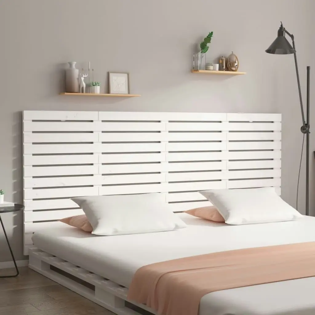 Wall Headboard White 186x3x91.5 cm Solid Wood Pine 824704