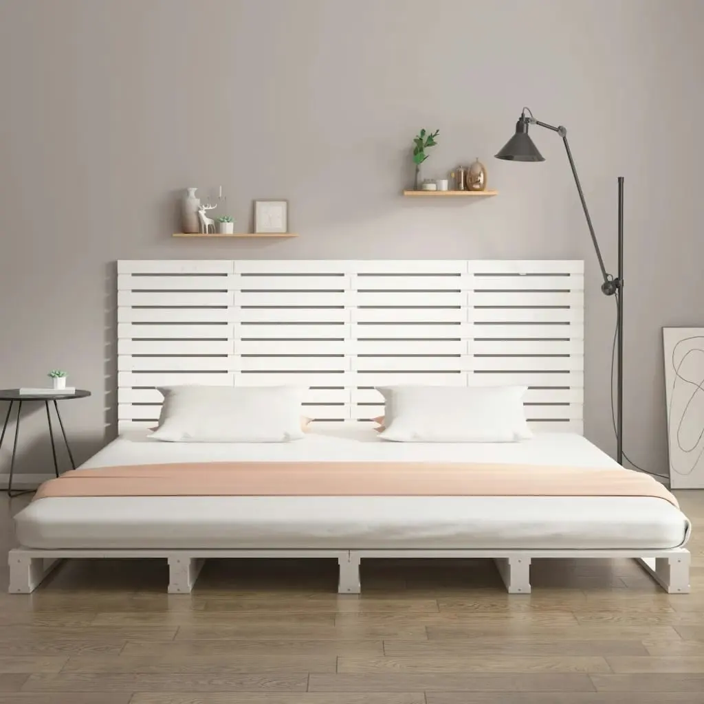 Wall Headboard White 186x3x91.5 cm Solid Wood Pine 824704