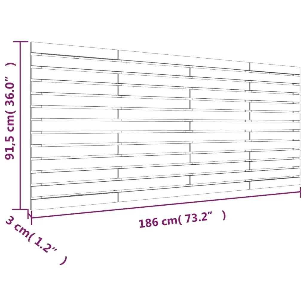 Wall Headboard 186x3x91.5 cm Solid Wood Pine 824703