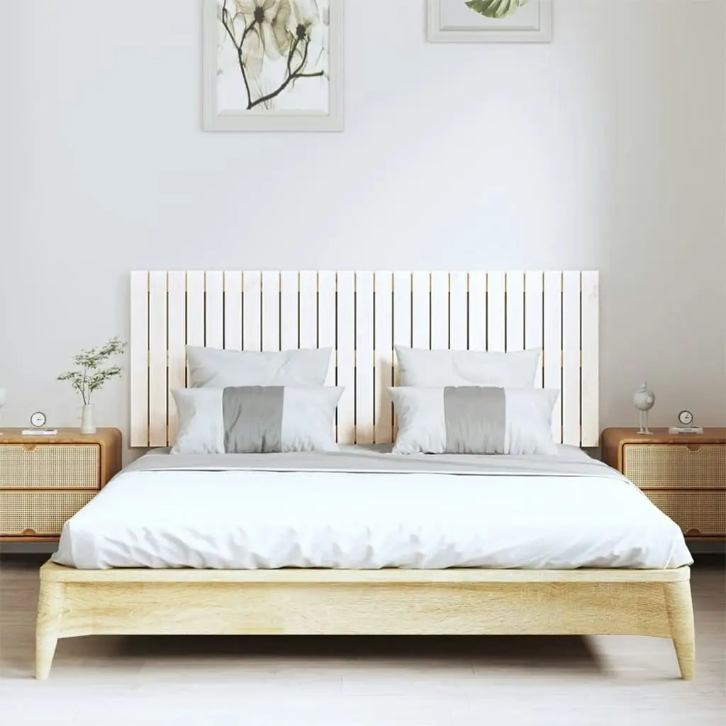 Wall Headboard White 159.5x3x60 cm Solid Wood Pine 824849