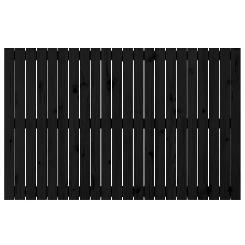 Wall Headboard Black 140x3x90 cm Solid Wood Pine 824922