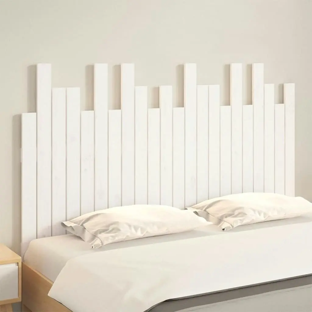 Wall Headboard White 140 cm Solid Wood Pine 824819