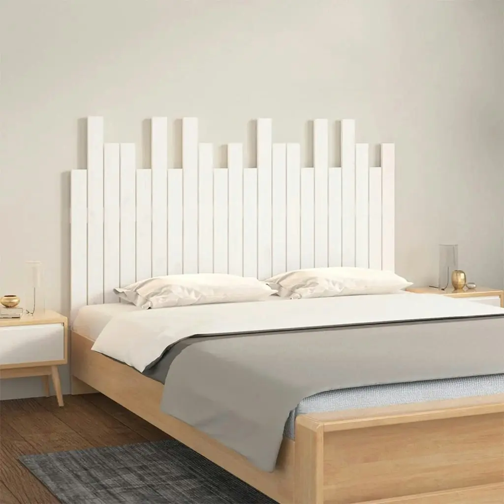 Wall Headboard White 140 cm Solid Wood Pine 824819