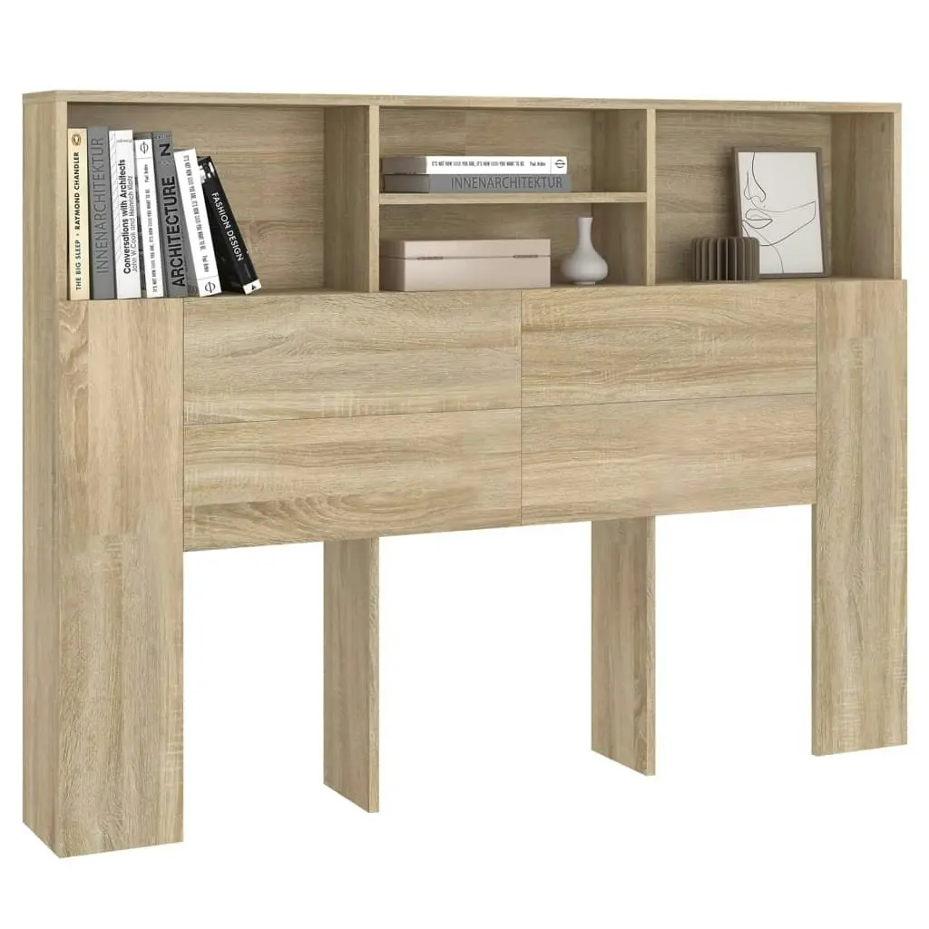 Headboard Cabinet Sonoma Oak 140x19x103.5 cm 811865