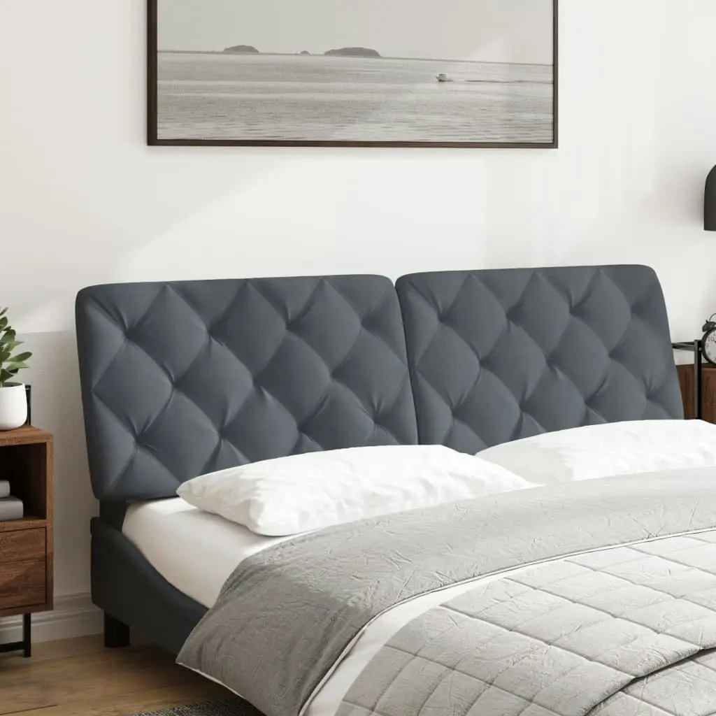 Headboard Cushion Dark Grey 152 cm Velvet 374754