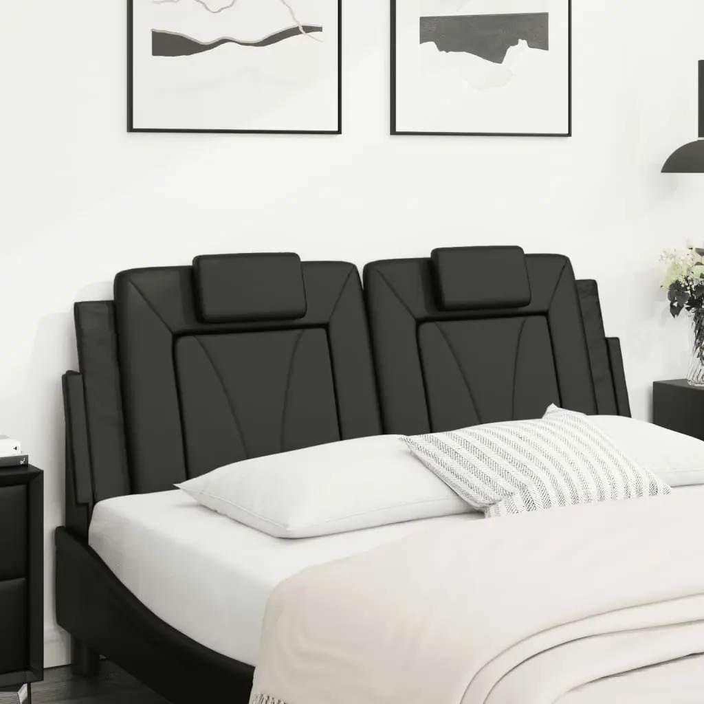 Headboard Cushion Black 137 cm Faux Leather 3207702