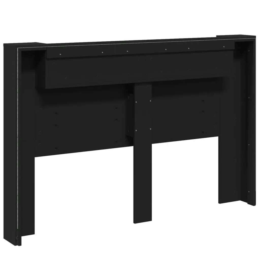 Headboard Cabinet with LED Black 160x16.5x103.5 cm 839253