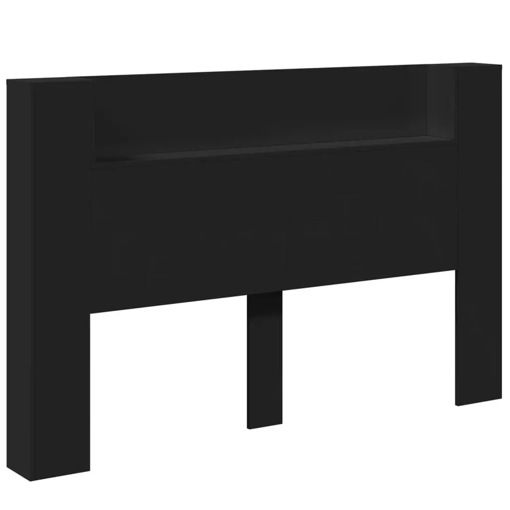 Headboard Cabinet with LED Black 160x16.5x103.5 cm 839253