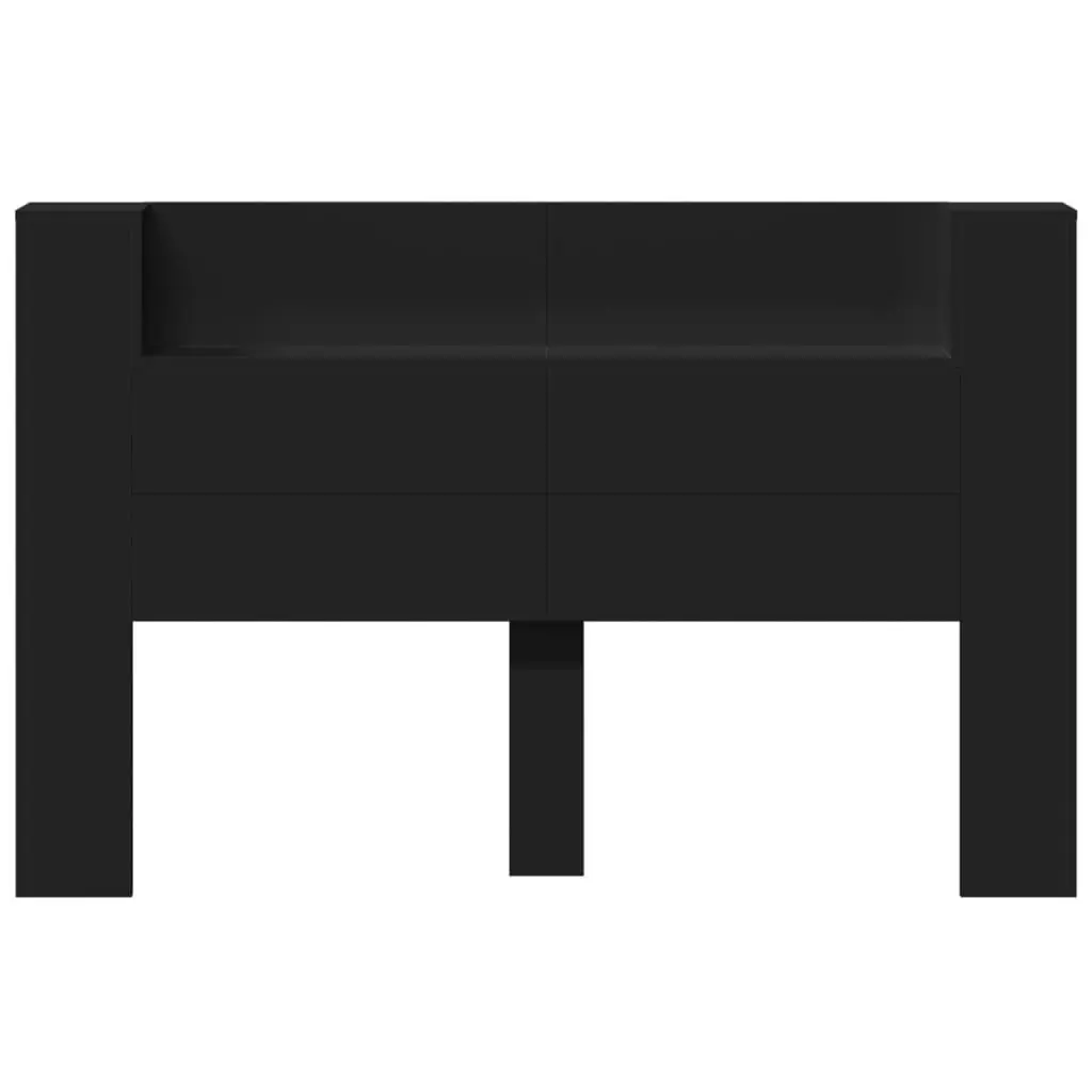 Headboard Cabinet with LED Black 160x16.5x103.5 cm 839253