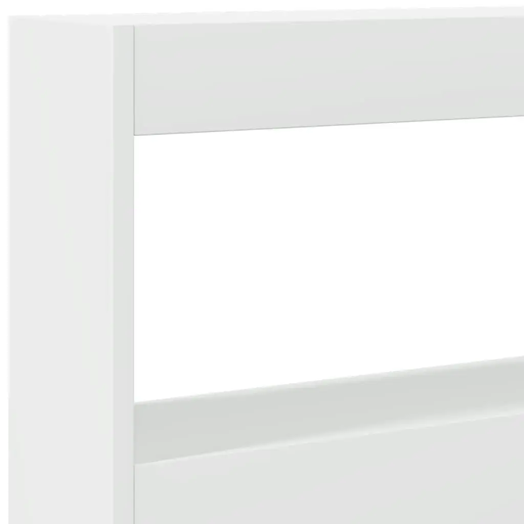 Headboard Cabinet with LED White 160x17x102 cm 839203