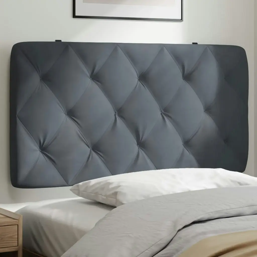 Headboard Cushion Dark Grey 107 cm Velvet 374758