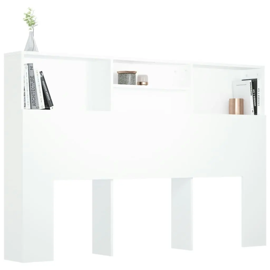 Headboard Cabinet White 160x19x103.5 cm 811871