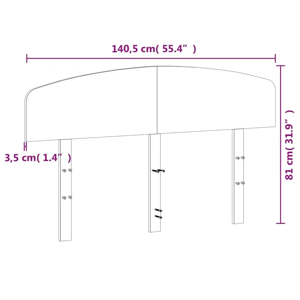 Headboard 135 cm Solid Wood Pine 842506