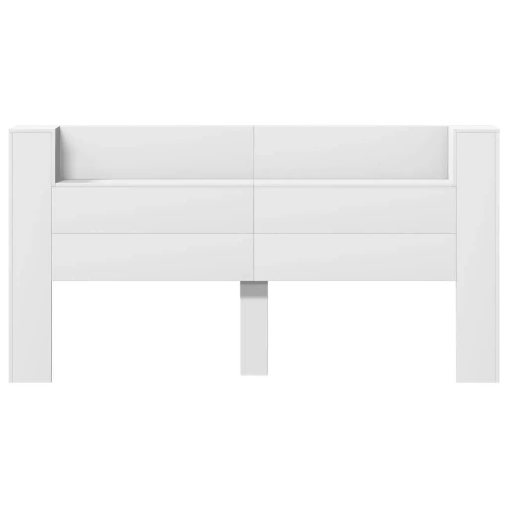 Headboard Cabinet with LED White 200x16.5x103.5 cm 839266