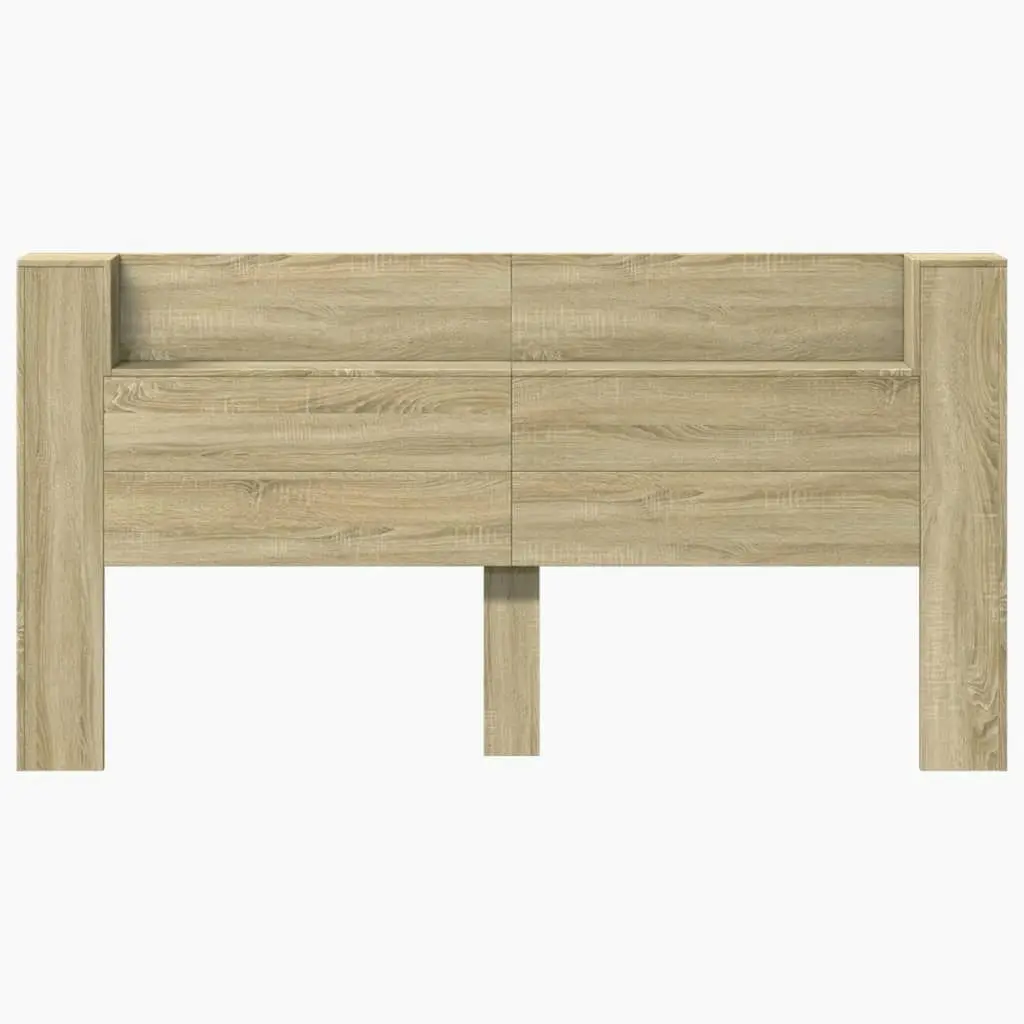 Headboard Cabinet with LED Sonoma Oak 200x16.5x103.5 cm 839268