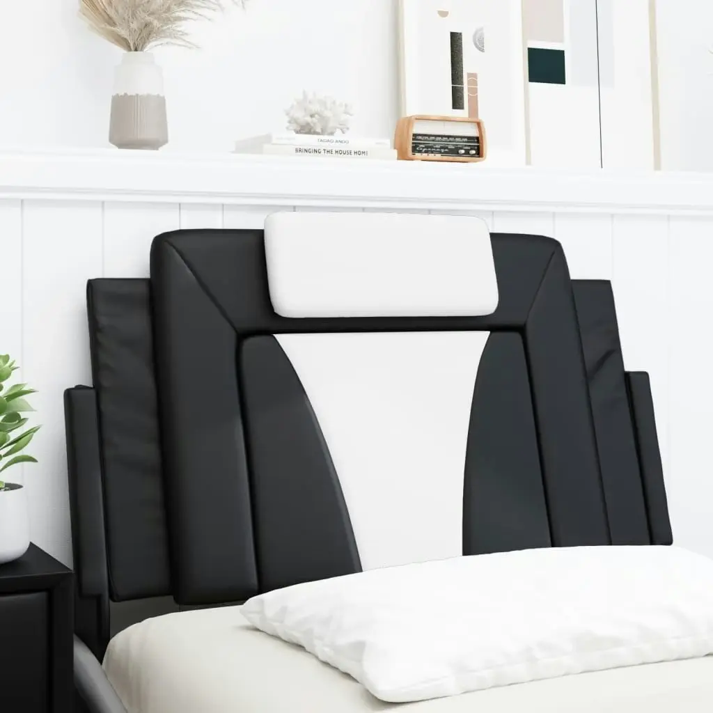 Headboard Cushion Black and White 90 cm Faux Leather 3207701