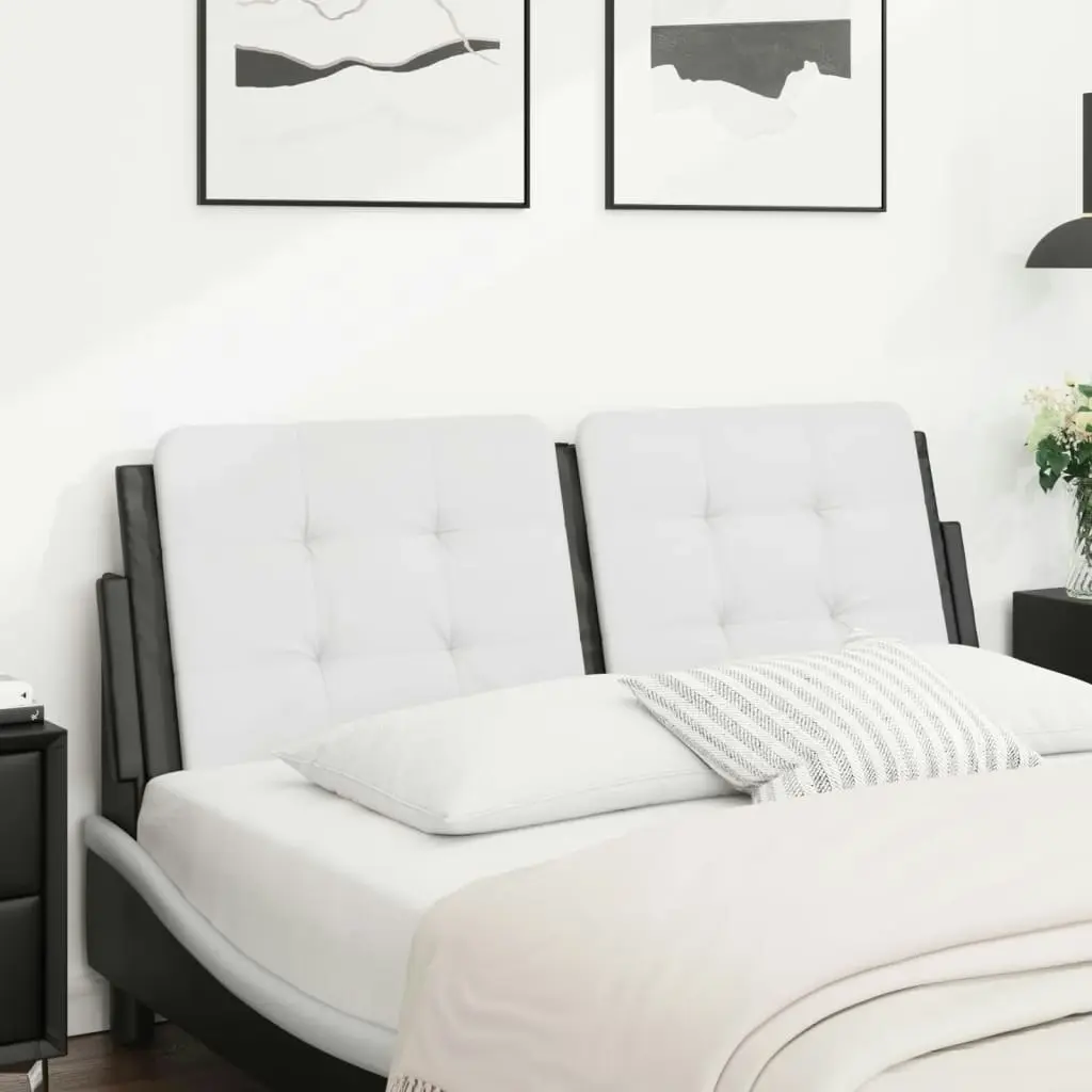 Headboard Cushion White and Black 137 cm Faux Leather 374858