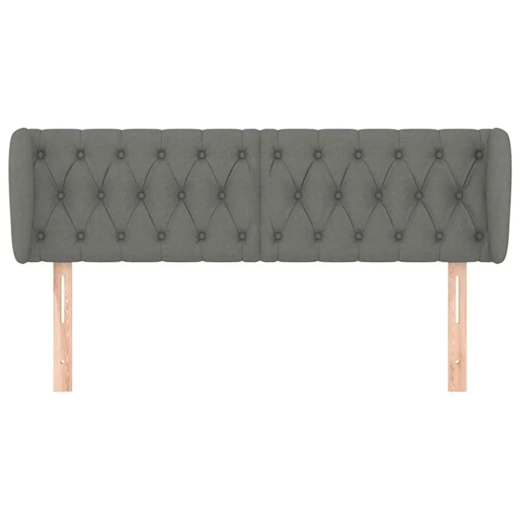 Headboard with Ears Dark Grey 163x23x78/88 cm Fabric 3117487