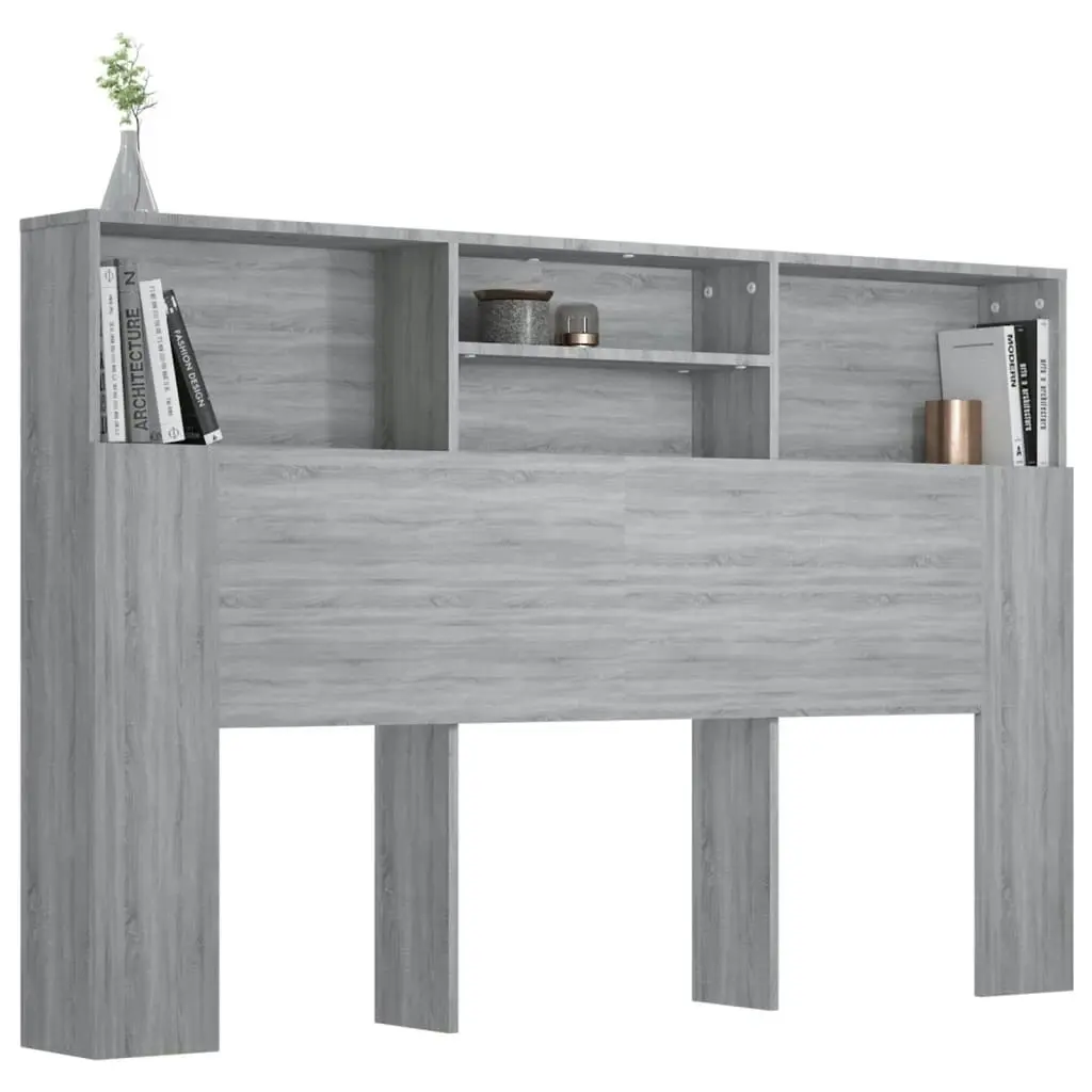 Headboard Cabinet Grey Sonoma 160x19x103.5 cm 817253