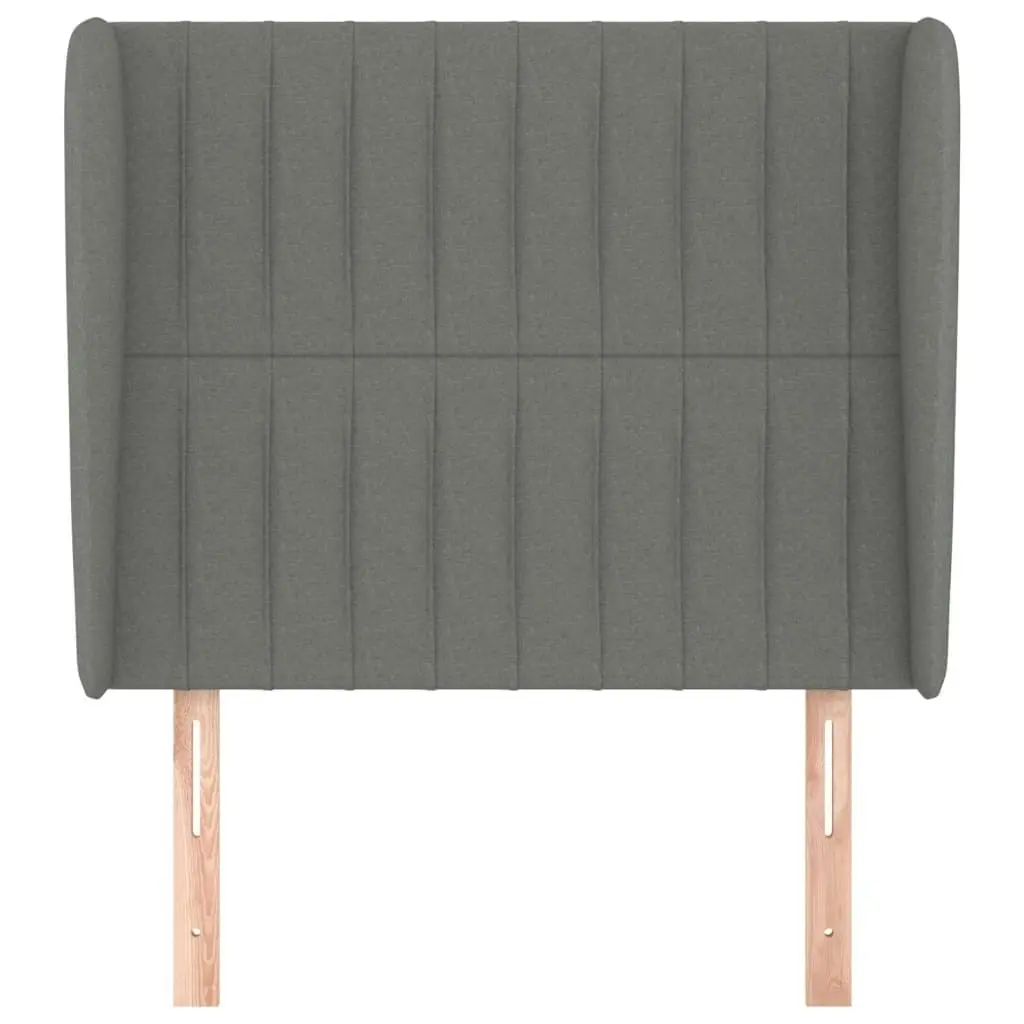 Headboard with Ears Dark Grey 83x23x118/128 cm Fabric 3118169