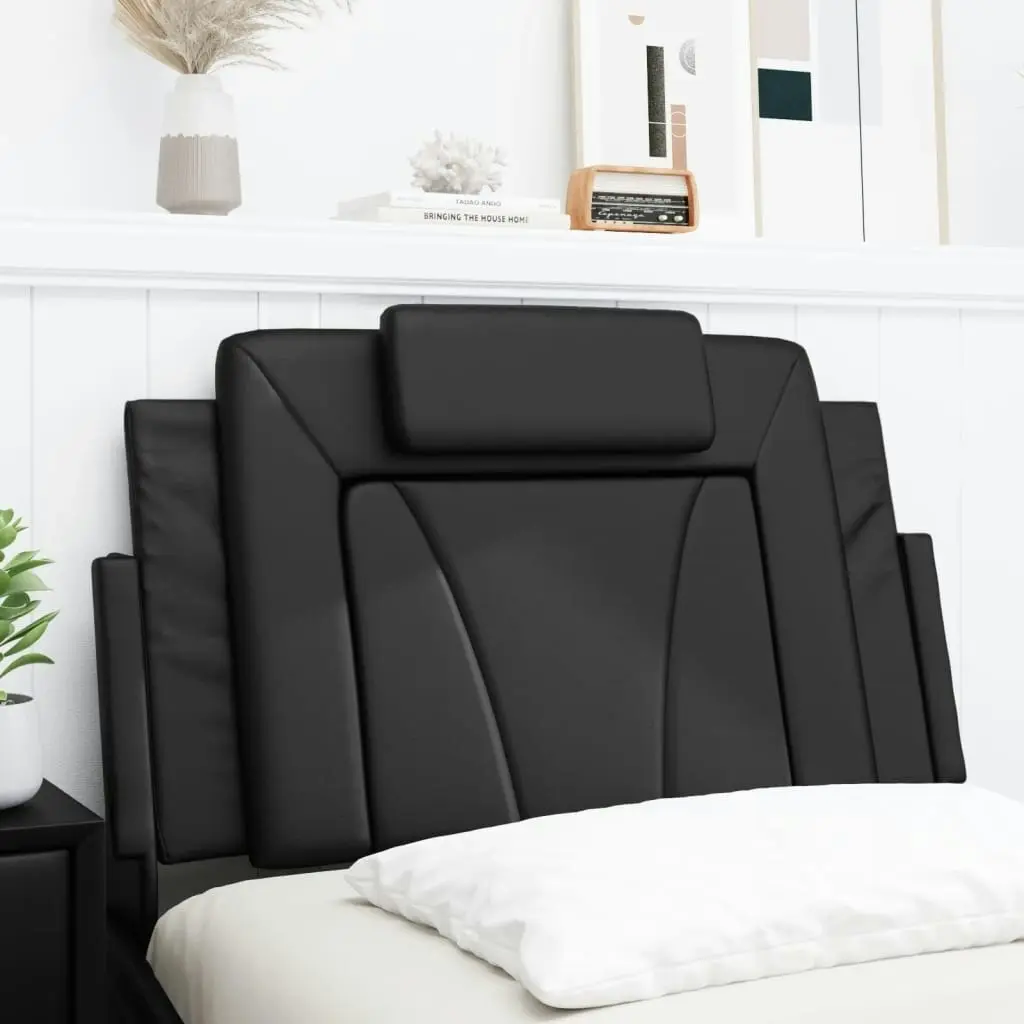 Headboard Cushion Black 90 cm Faux Leather 374767