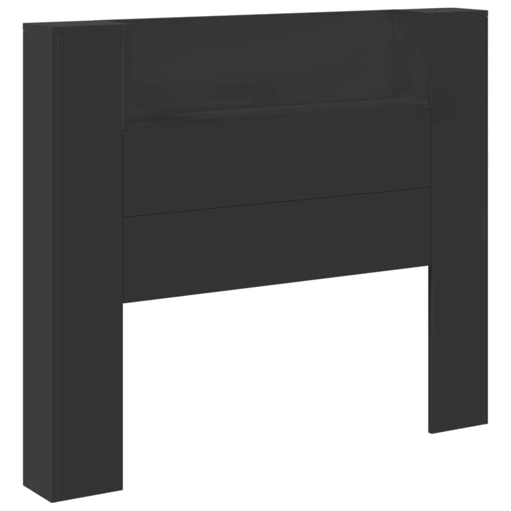 Headboard Cabinet with LED Black 120x16.5x103.5 cm 839239