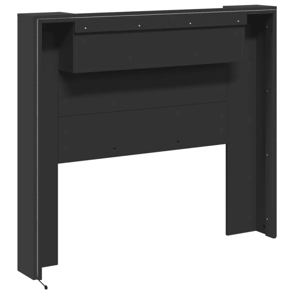 Headboard Cabinet with LED Black 120x16.5x103.5 cm 839239