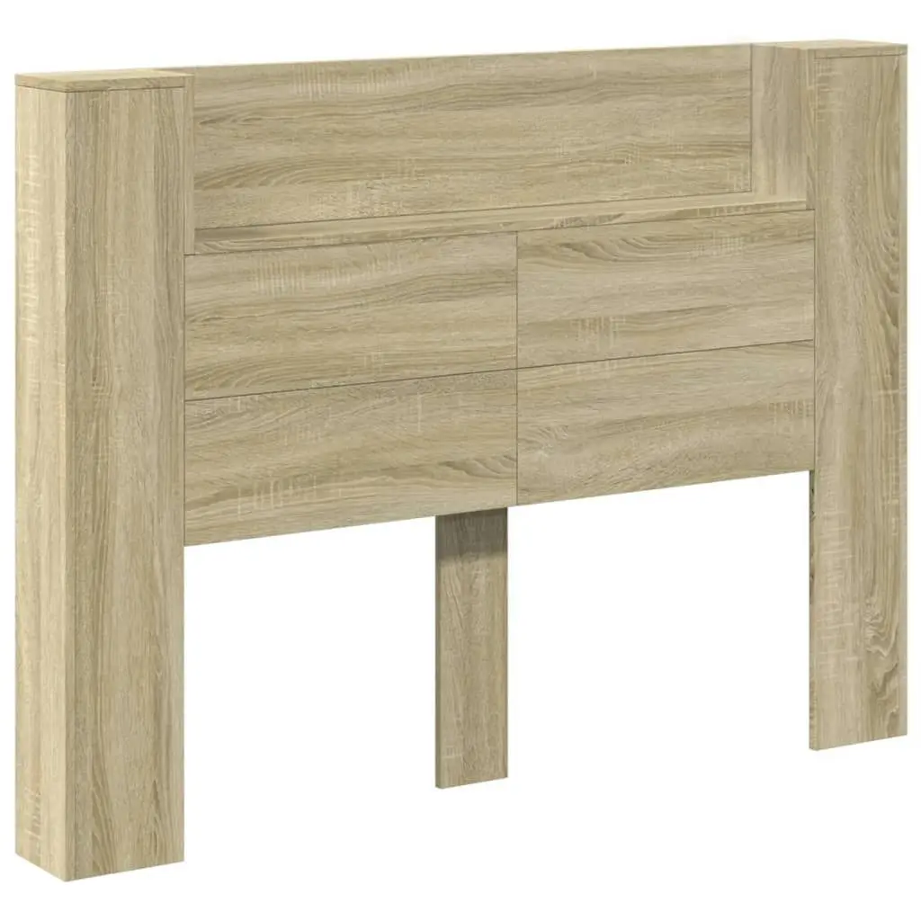 Headboard Cabinet with LED Sonoma Oak 140x16.5x103.5 cm 839247