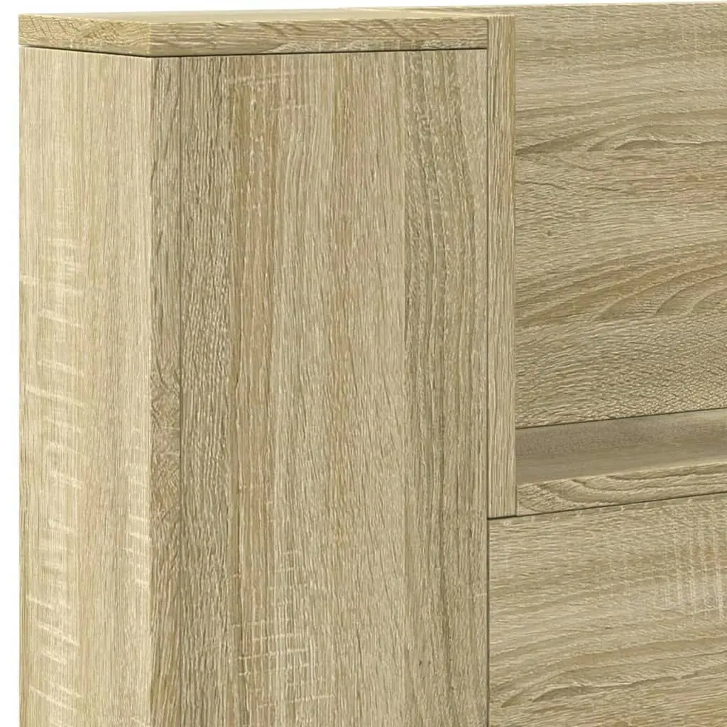 Headboard Cabinet with LED Sonoma Oak 140x16.5x103.5 cm 839247