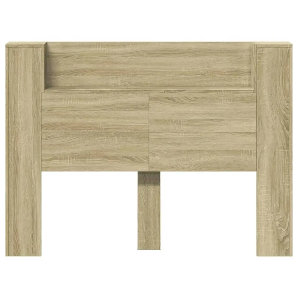 Headboard Cabinet with LED Sonoma Oak 140x16.5x103.5 cm 839247