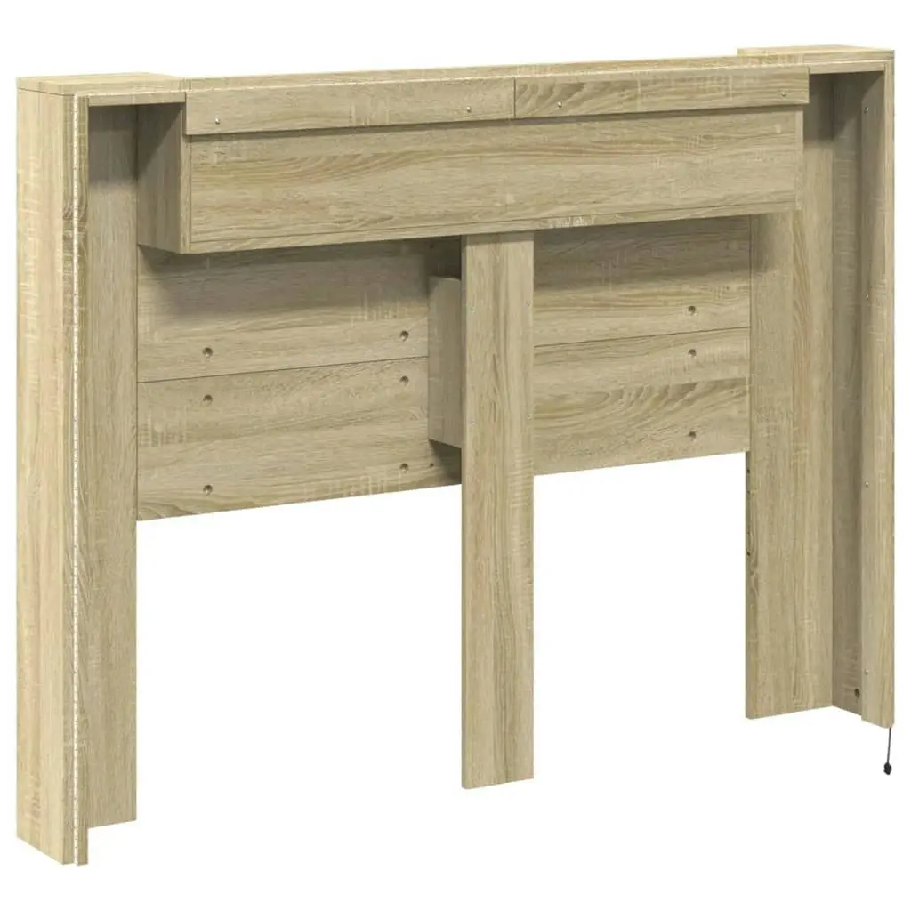 Headboard Cabinet with LED Sonoma Oak 140x16.5x103.5 cm 839247