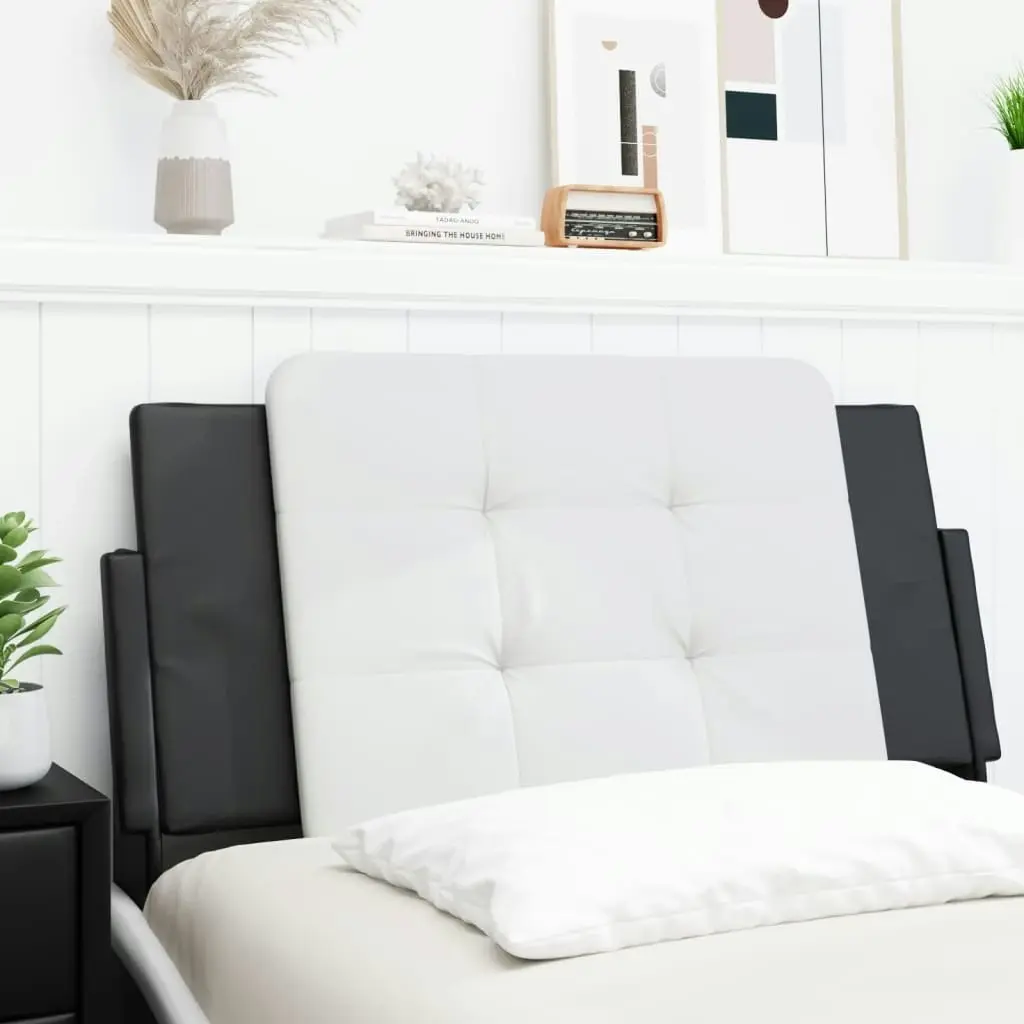 Headboard Cushion White and Black 107 cm Faux Leather 374897