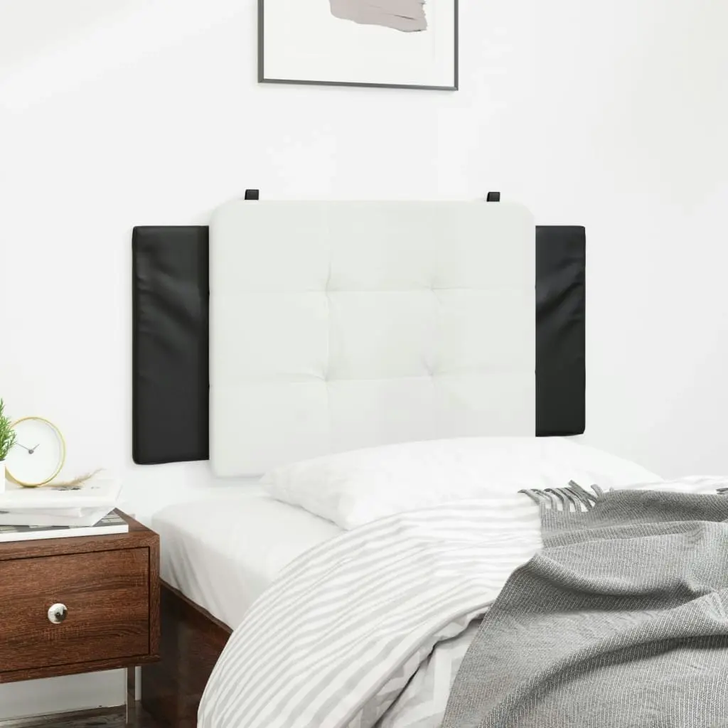 Headboard Cushion White and Black 107 cm Faux Leather 374897