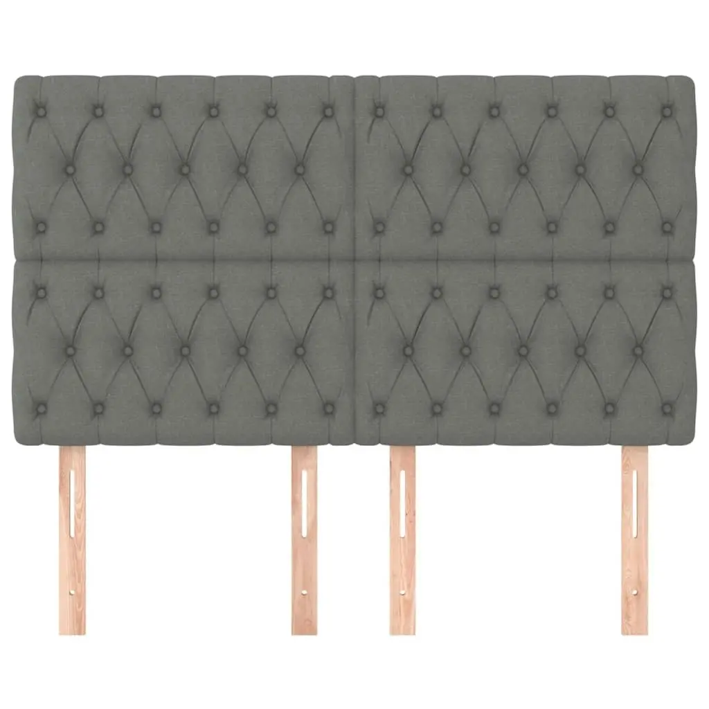 Headboards 4 pcs Dark Grey 80x7x78/88 cm Fabric 3116675