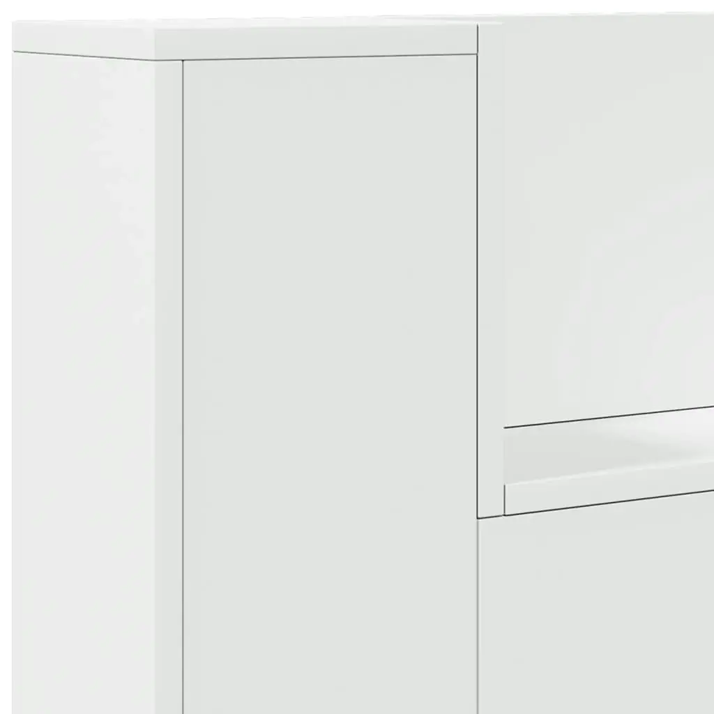 Headboard Cabinet with LED White 100x16.5x103.5 cm 839231