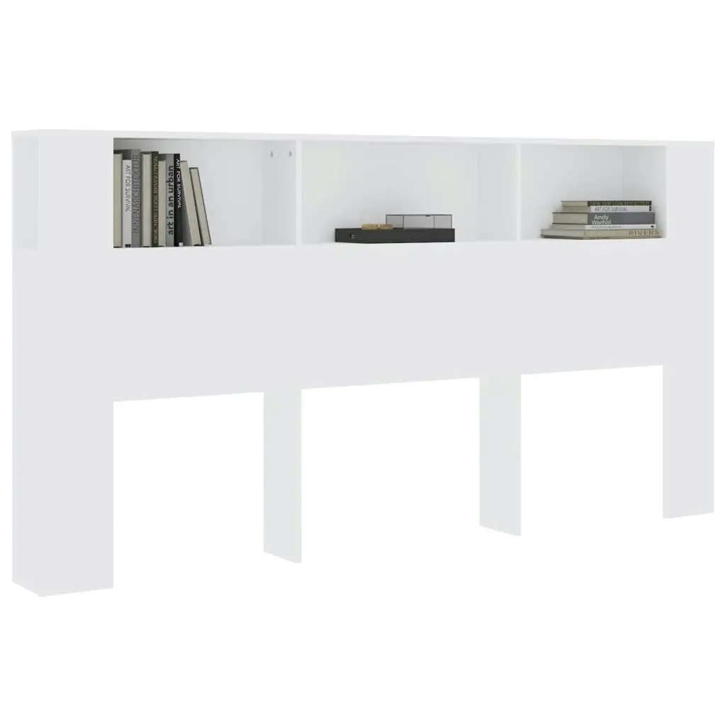 Headboard Cabinet White 200x18.5x104.5 cm 811952