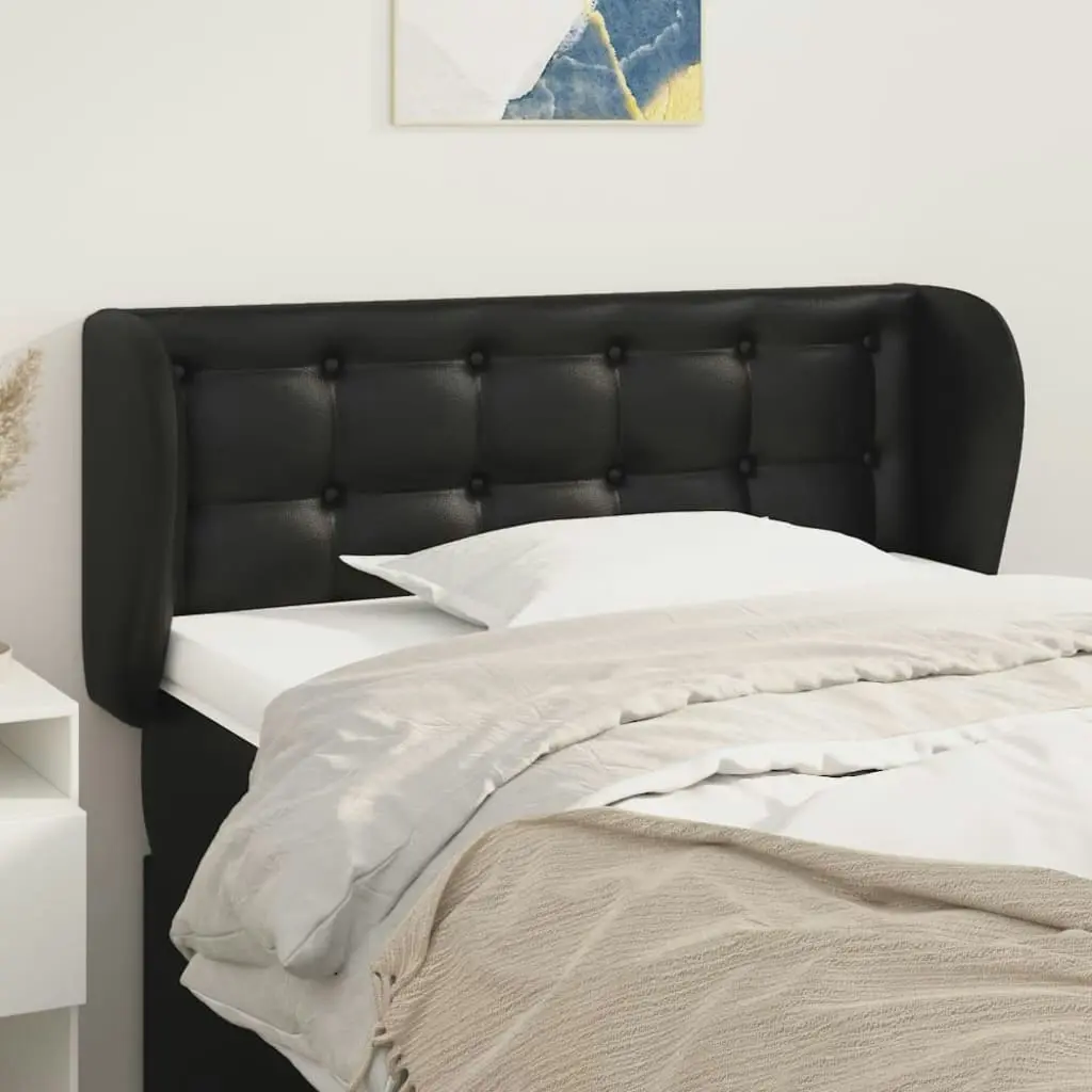 Headboard with Ears Black 103x23x78/88 cm Faux Leather 3117228