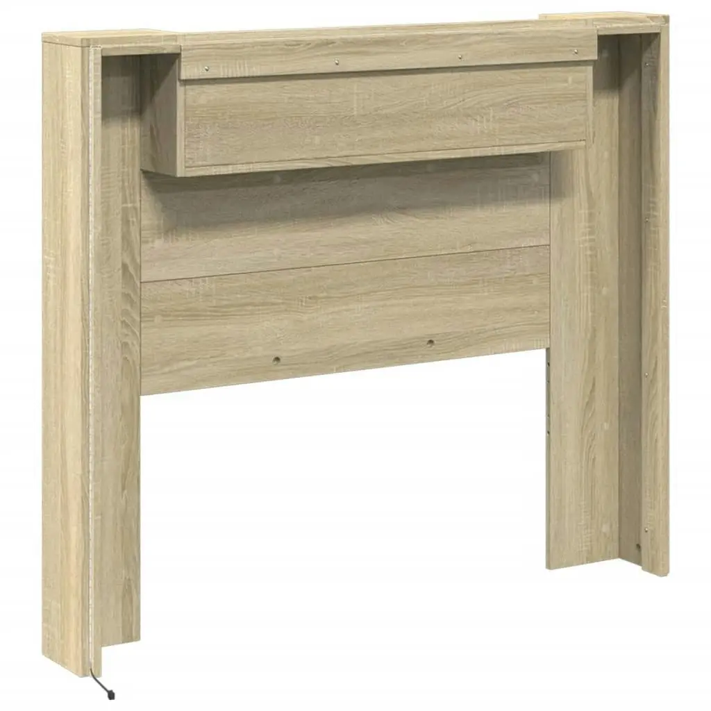 Headboard Cabinet with LED Sonoma Oak 120x16.5x103.5 cm 839240