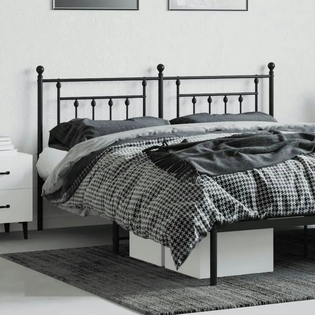 Metal Headboard Black 183 cm 353573