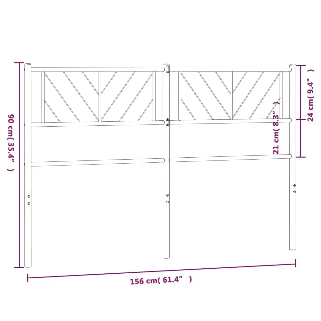 Metal Headboard White 156x90 cm 372262