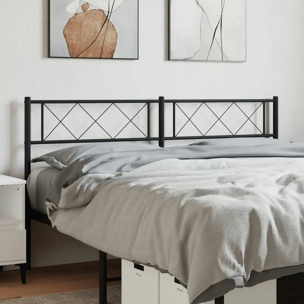 Metal Headboard Black 152 cm Queen 372311